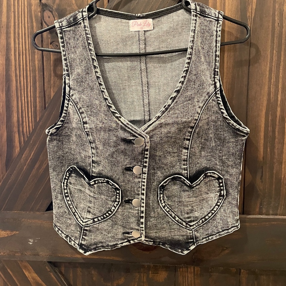 Pink Lilly acid wash Vest